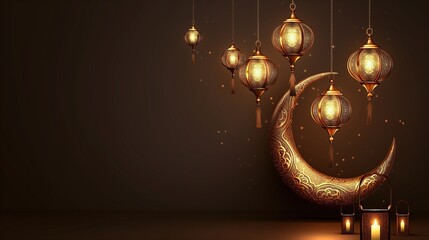 ramadan backgrounds brown islamic with old lantern lamps
