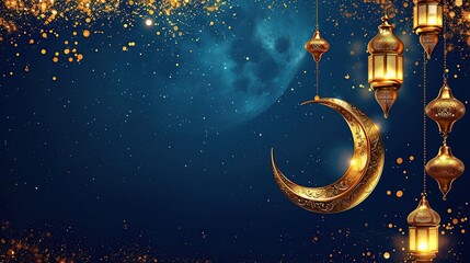 eid mubarak background with gold element eclipse