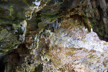 Thailand Tham Sam Rock Art ancient cave in Phang-nga