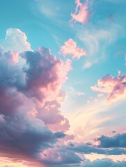 trendy vertical Quiet Background  with a soft pastel sky at dawn , AI generate