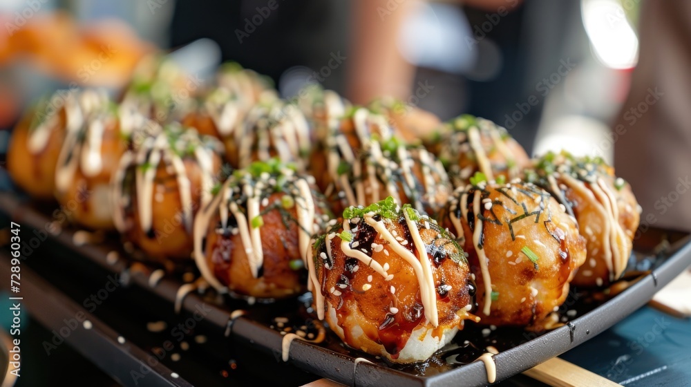 Wall mural Takoyaki Recipe - Japanese Street Food