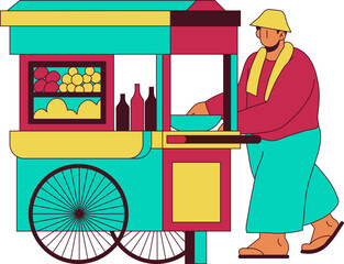 Indonesia Traditional Streetfood Illustration