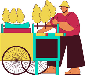 Indonesia Traditional Streetfood Illustration