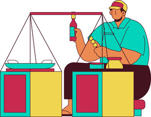 Indonesia Traditional Streetfood Illustration