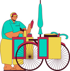 Indonesia Traditional Streetfood Illustration