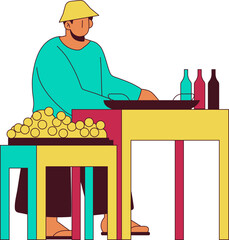 Indonesia Traditional Streetfood Illustration