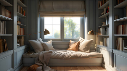 Fototapeta premium Reading area in front of window in daylight