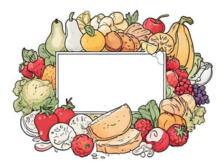 Hand drawn food frame