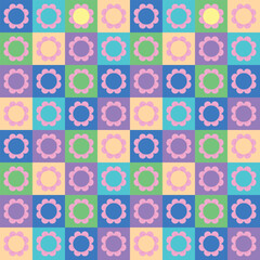 daisy hand drawn flowers, seamless patterns with floral for fabric, textiles, clothing, wrapping paper, cover, banner, home decor, abstract backgrounds Vector illustration