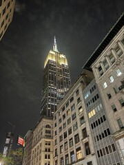 NEW YORK CITY EMPIRE STATE BUILDING ILLUMINATED BEAUTIFUL NIGHT