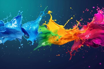 Colorful paint splash isolated on a transparent background Providing a dynamic and vibrant design element for creative projects or visual compositions