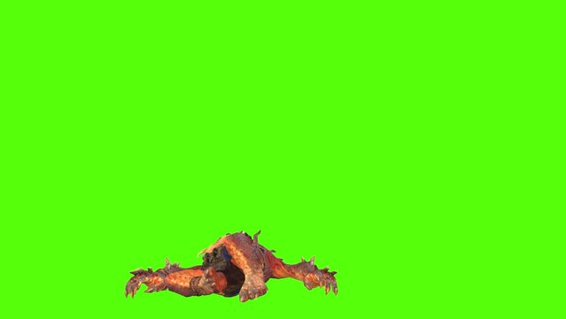 Troll Death Green screen animation 3D rendering.