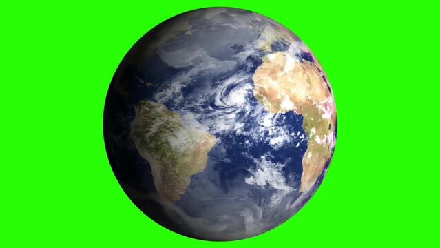 animated video of the earth rotating motion greenscreen