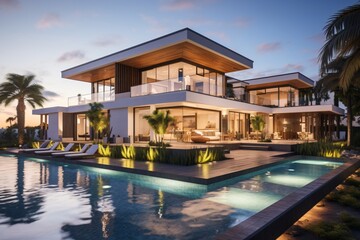 Obraz premium Luxury villa with swimming pool