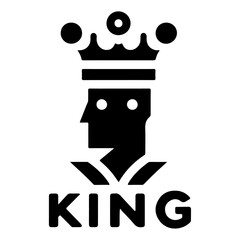 minimal king brand logo concept, black color silhouette, white background