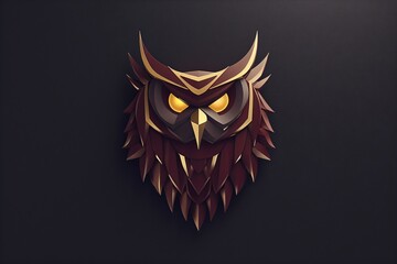 Obraz premium 3d metallic illustration of an owl