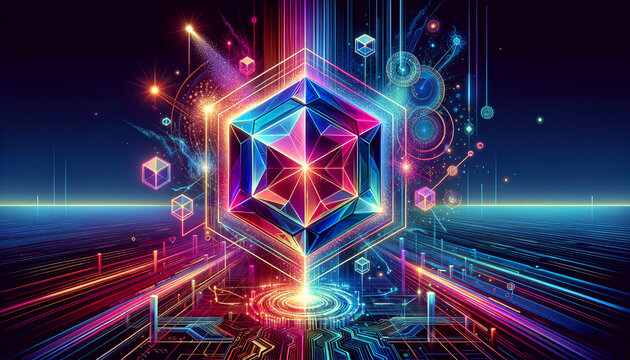 Pop Futurism-inspired image showcasing Principal Component Analysis (PCA) with vibrant colors and futuristic elements.