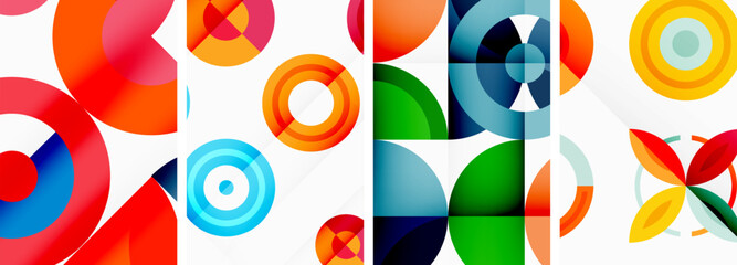 Round geometric elements and circles in background design for wallpaper, business card, cover, poster, banner, brochure, header, website