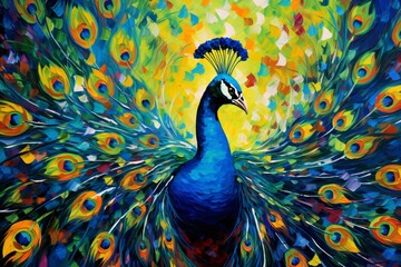 Painting of a peacock