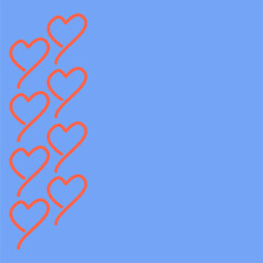 abstract background with love line hand drawn decoration on the side