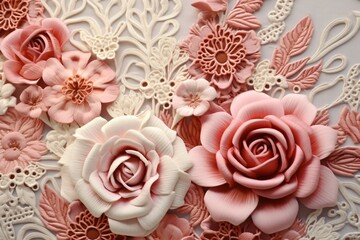 Floral embroidery pattern