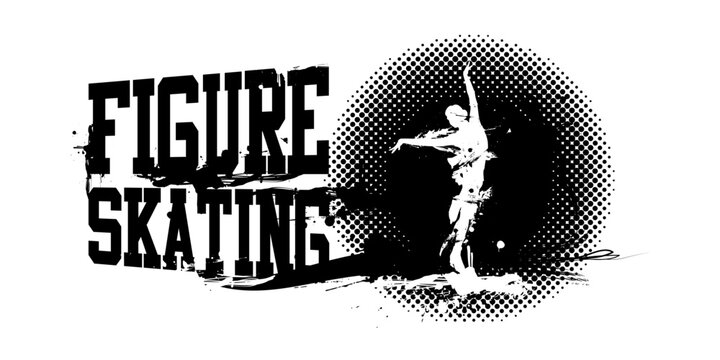 Figure Skating Female Banner Vector Illustration