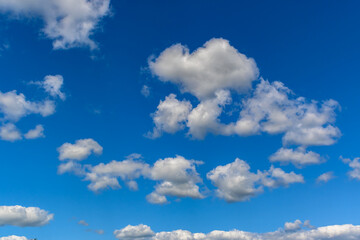 Naklejka na ściany i meble blue sky and clouds on a sunny day in Latvia 1