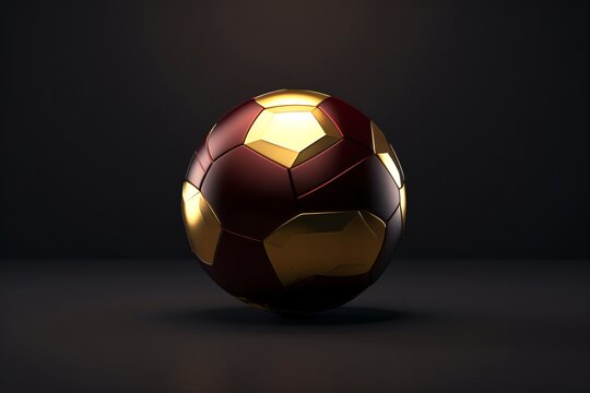A red and golden football