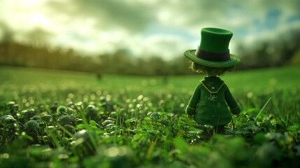  St Patrick's cute doll from behind.  - Powered by Adobe
