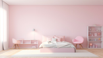 modern minimalist pink bedroom