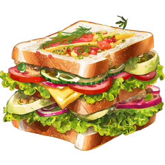 PSD delicious sandwich on a transparent background 1