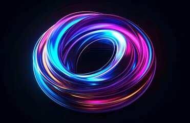 holographic 3D circle shape, abstract background