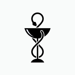 Pharmacy Icon with Caduceus. Doctor, Medical. Pharmacist, Drugstore Symbol.