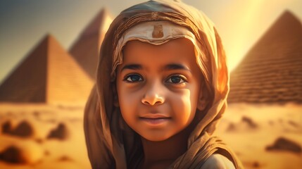 Egypt queen kid digital art illustration