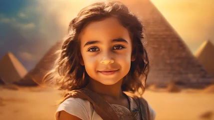 Fotobehang Egypt queen kid digital art illustration © Upul