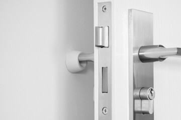 Naklejka premium Wall mounted door stopper with modern door handle