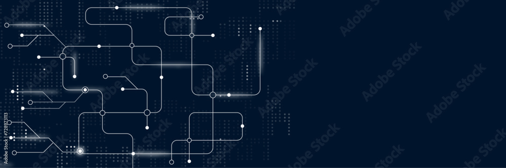 Poster Vectors Digital technology and science background Quantum computer technologies concepts, large data processing. Futuristic blue circuit board background.