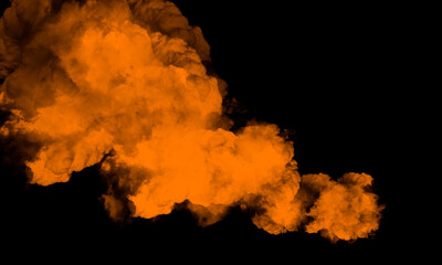 Photo photo white power explosion cloud freeze motion isolated on black background.