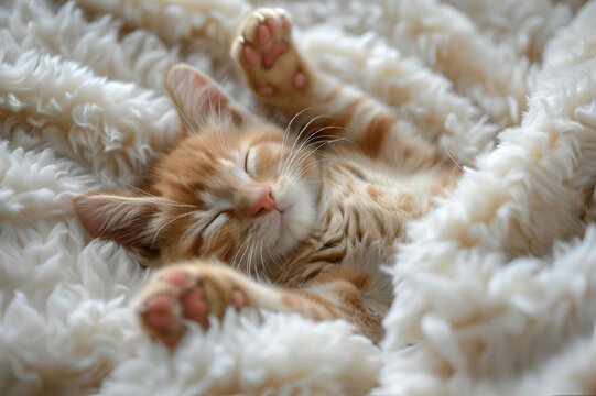AI generated illustration of a Sleepy tabby cat napping on the couch