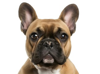 Close-up of French Bulldog, isolated on white. French bulldog puppy