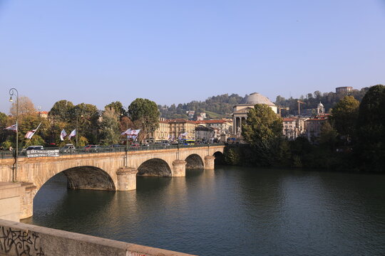 bridge over the river torino, italy