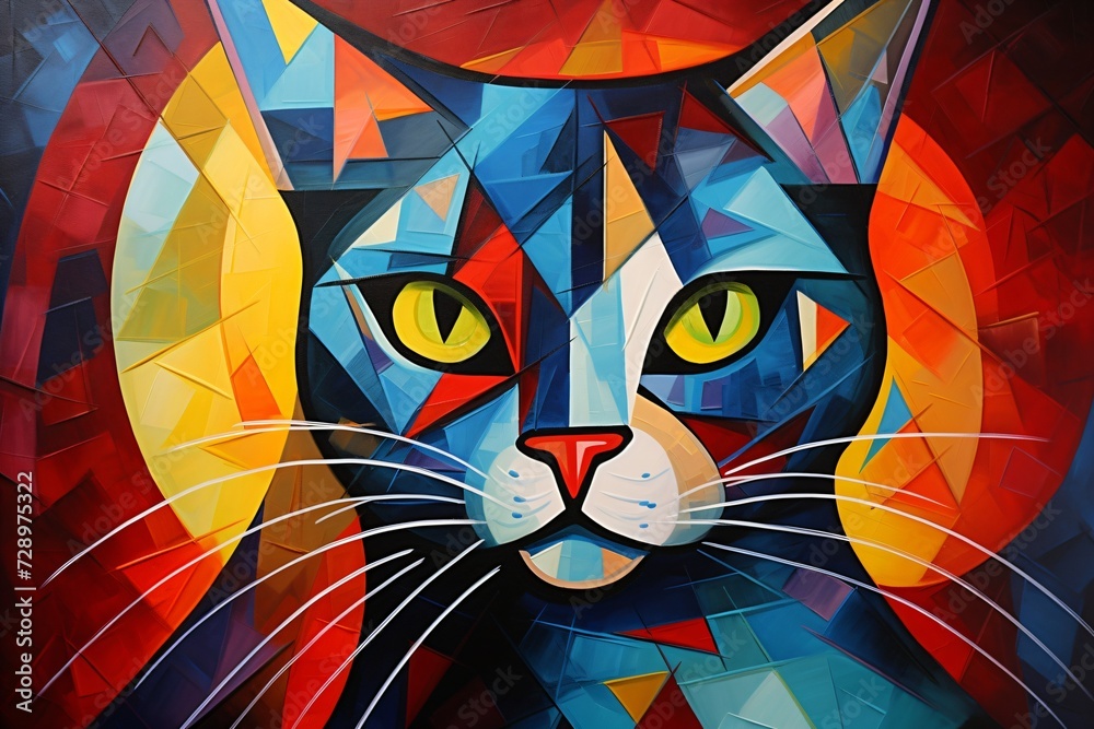 Canvas Prints Mosaic painting of a cat