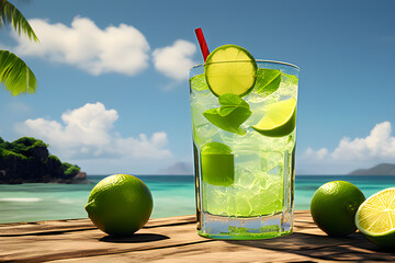 Caipirinha in Brazil. Generative AI.