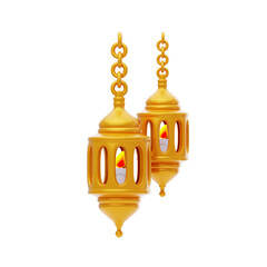 Islamic Candle Lantern 3D Icon. Ramadan lantern 3d icon. Ramadan Kareem Concept