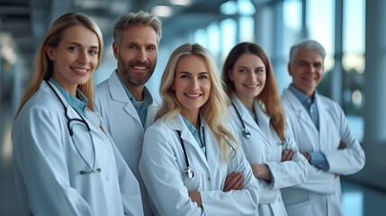 Fototapeta premium Doctors - physician staff - medical team - profile picture - practice team - hospital staff 