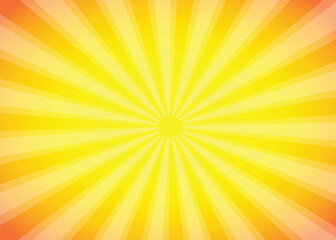 Sun burst. Abstract Bright yellow sun rays background. Pop art yellow comics book cartoon magazine cover. Cartoon funny retro pattern strip mock up. Vector halftone illustration. 