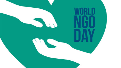 World NGO Day. Template for Background, Poster, Banner, Greeting card. Vector illustration