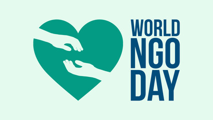 World NGO Day. Template for Background, Poster, Banner, Greeting card. Vector illustration