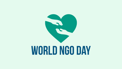 World NGO Day. Template for Background, Poster, Banner, Greeting card. Vector illustration