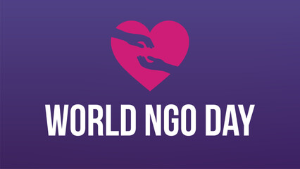 World NGO Day. Template for Background, Poster, Banner, Greeting card. Vector illustration